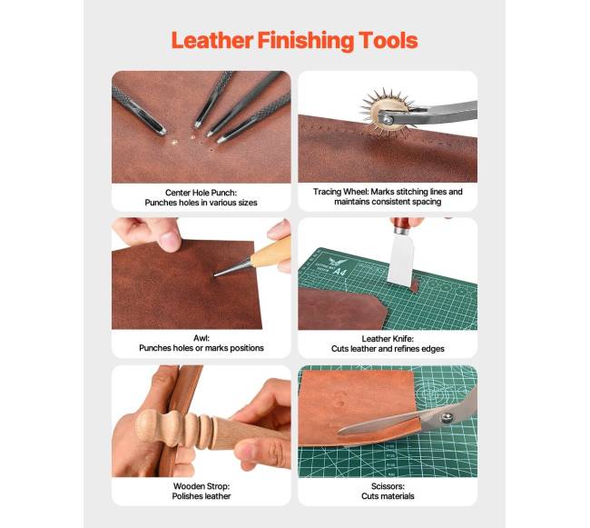92 dalių odos darbų įrankių rinkinys3