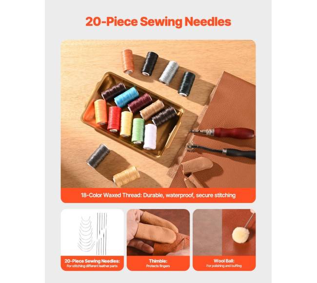 92 dalių odos darbų įrankių rinkinys4