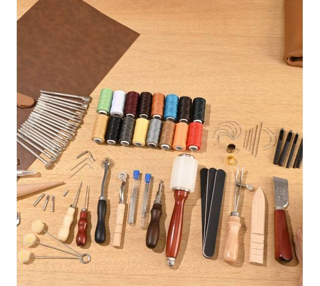 92 dalių odos darbų įrankių rinkinys7