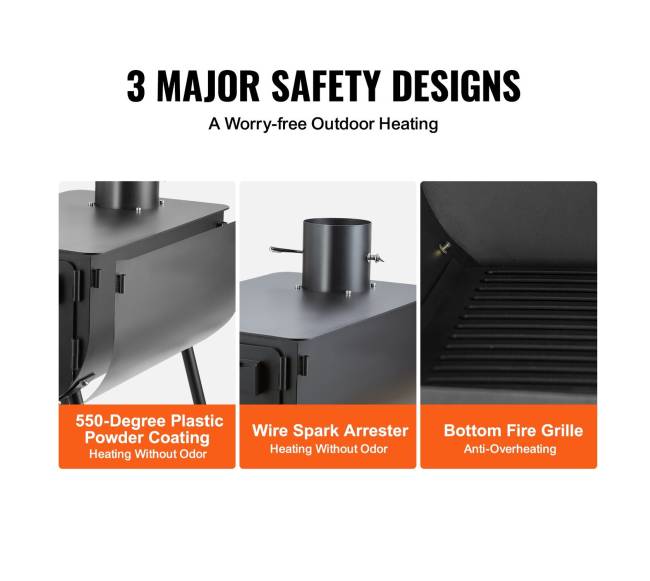 Nešiojama plieninė krosnelė su kamino vamzdžiais5