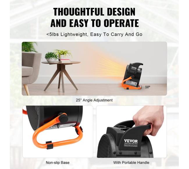 Šiltnamio šildytuvas 2000W, su perkaitos apsauga5