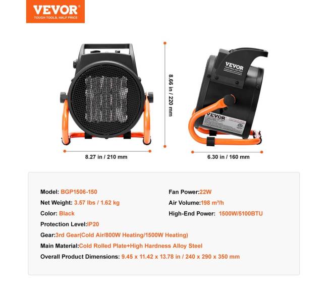 Šiltnamio šildytuvas 2000W, su perkaitos apsauga6
