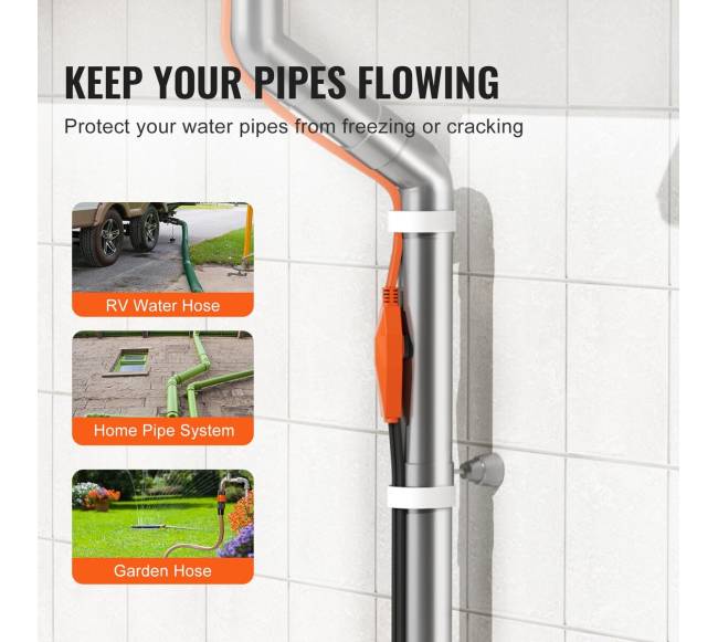 Vamzdžių šildymo kabelis su termostatu 25m3