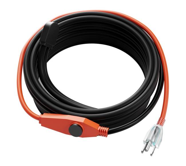 Vamzdžių šildymo kabelis su termostatu 25m9