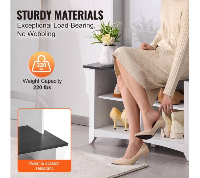 Medinė prieškambara suoliuko spinta su 5 kabliais4