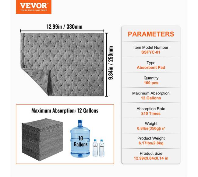 Universalios išsiliejimų sugėrimo kilimėliai, 100 vnt.6
