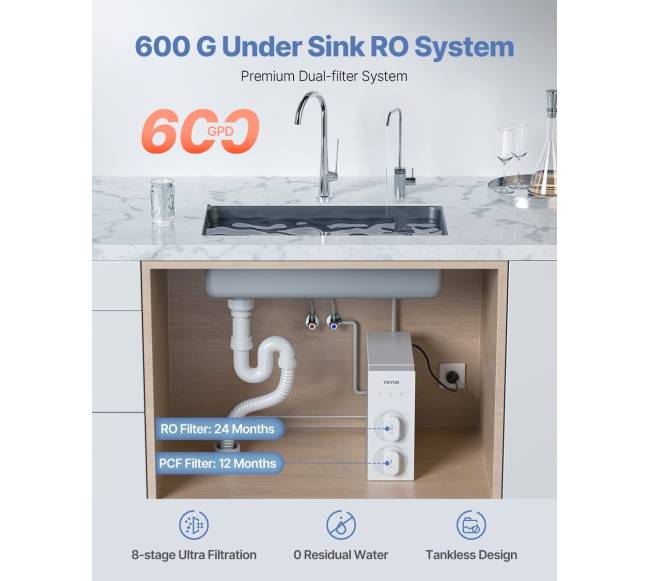 Atvirkštinis osmoso sistema 600 GPD be bako1