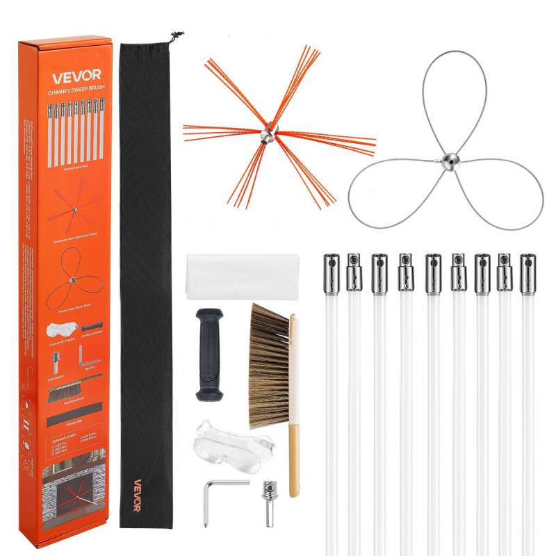 9 m išplečiamas kaminų valymo komplektas0