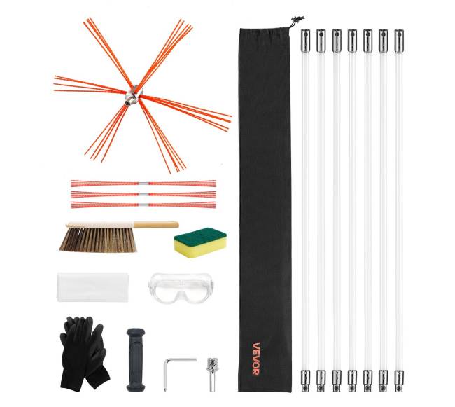 Židinio valymo šepetys, 7 m su keičiamais šeriais8