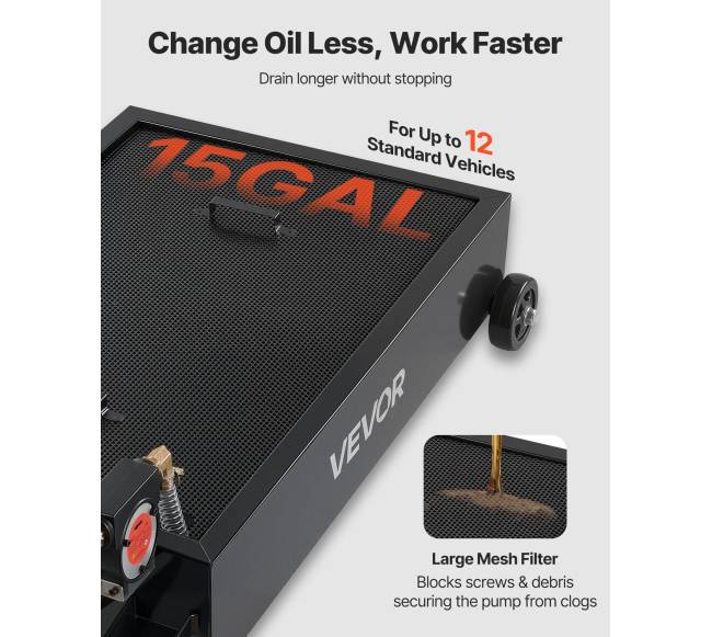 Žemo profilio alyvos išleidimo talpa 56.8 L2