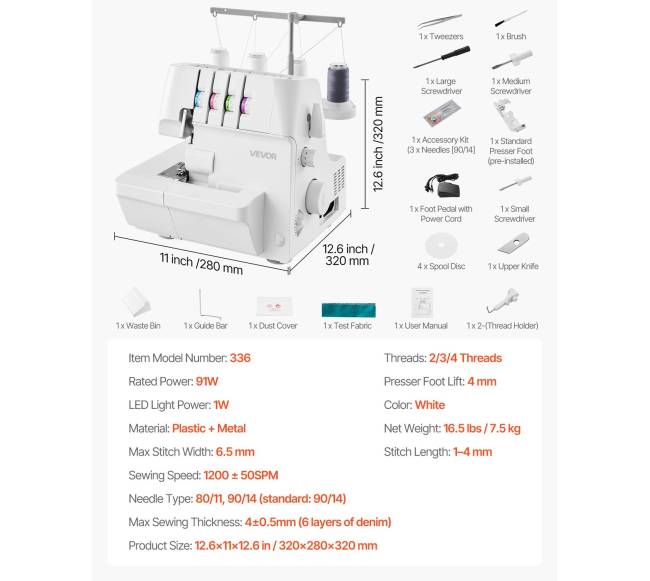 Overlokinė siuvimo mašina su LED ir laisva ranka6