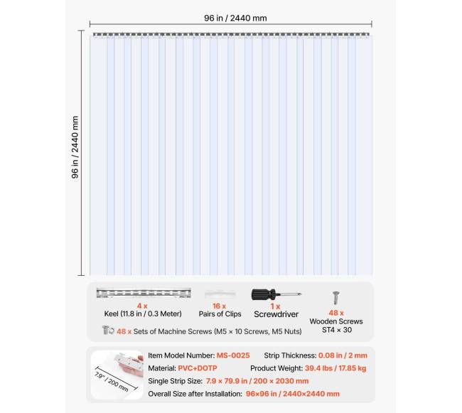 PVC juostų užuolaida šaldytuvo durims1