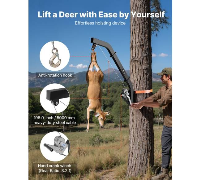 Medį montuojamas elnių keltuvas 160 kg talpos2