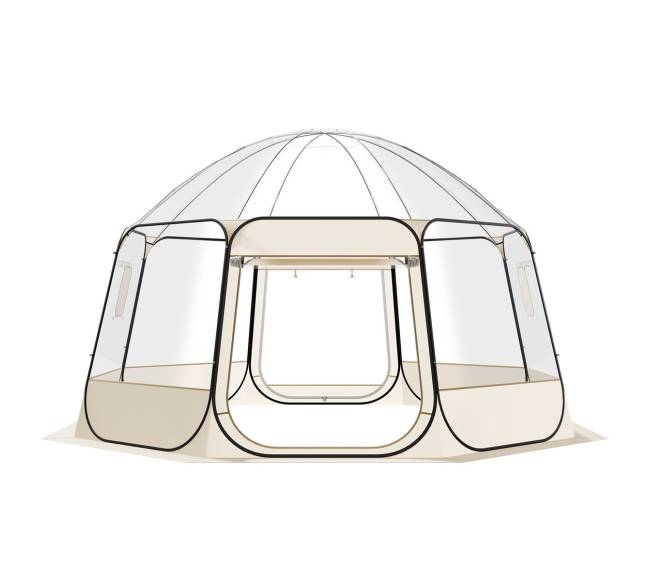 Skaidri burbulinė palapinė, 4.58 x 4.32 m, 12-15 asmenims8