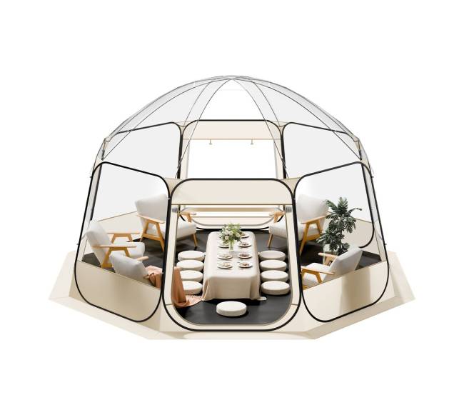 Skaidri burbulinė palapinė, 4.58 x 4.32 m, 12-15 asmenims10