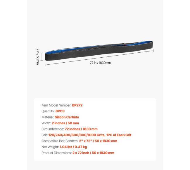 Šlifavimo juostos 50 x 1830 mm šlifuokliui6