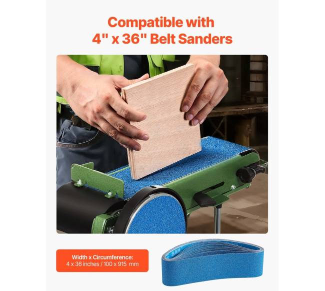 Šlifavimo juostos 100 x 915 mm, 10 vnt2