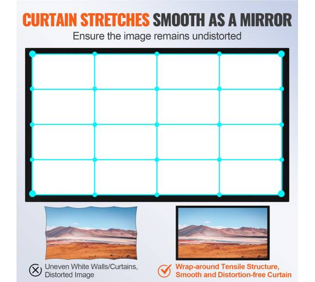 120 colių 4K projektoriaus ekranas3