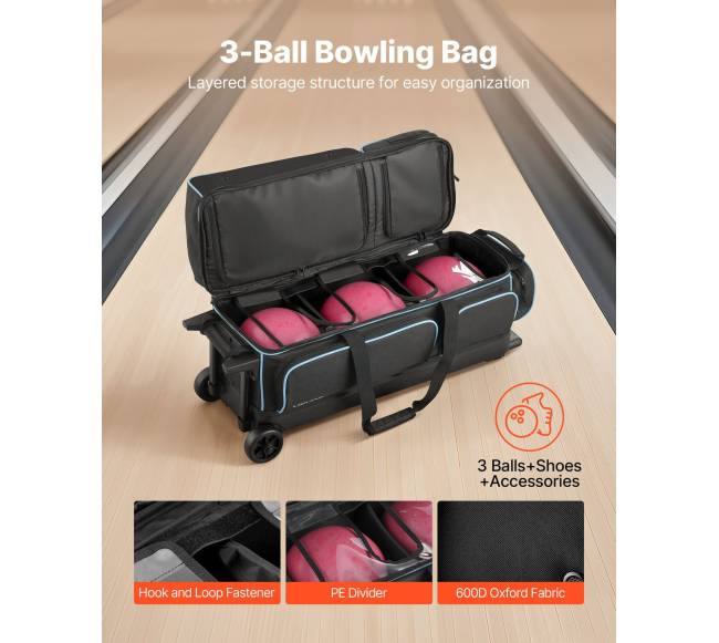 3 kamuolių boulingo krepšys su ratukais1