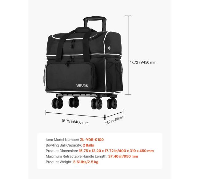 Dvigubas boulingo krepšys su ratukais6