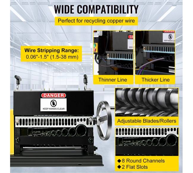 400W elektrinė laido nuėmimo mašina, 1.5-38mm3