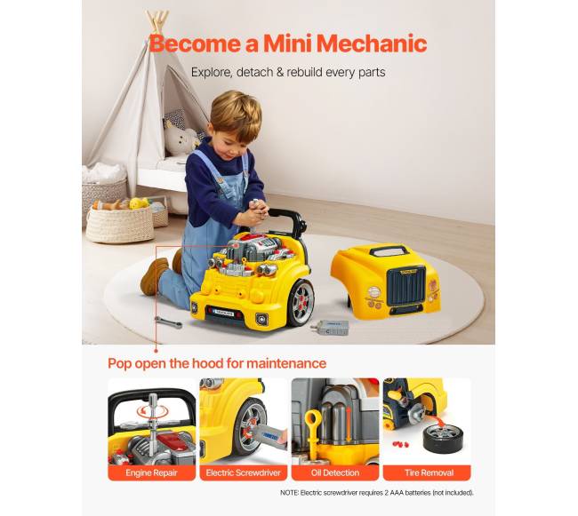 Vaikų žaislas variklio remontui su dalimis2