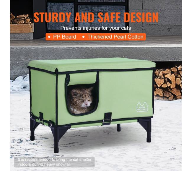 Pakeltas šildomas katės namelis4