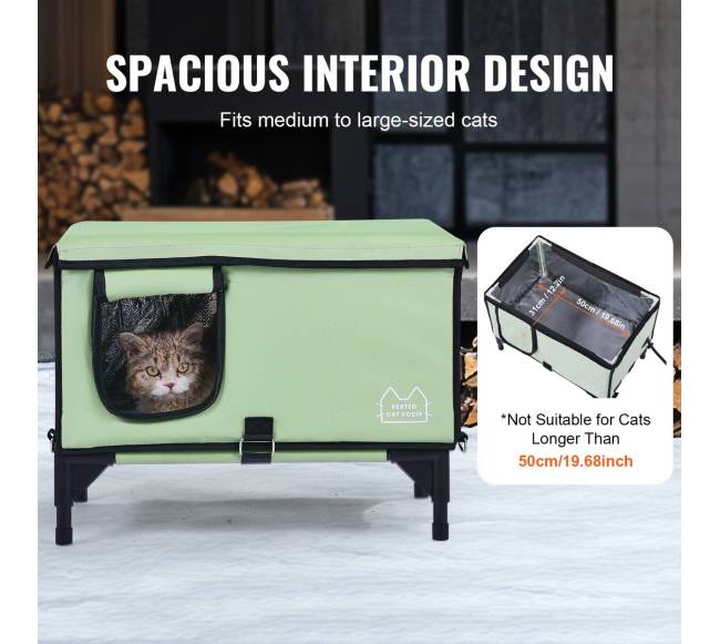 Pakeltas šildomas katės namelis5