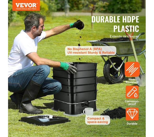 5 dėklų kirminų komposteris, 50 L1