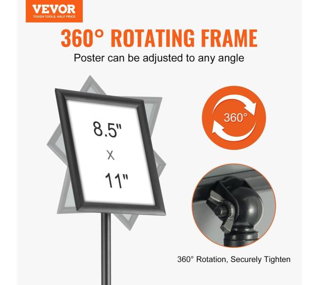 Juodas reguliuojamas stovimos iškabos laikiklis1