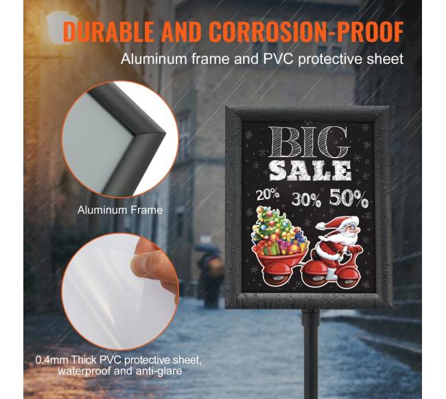 Juodas reguliuojamas stovimos iškabos laikiklis4