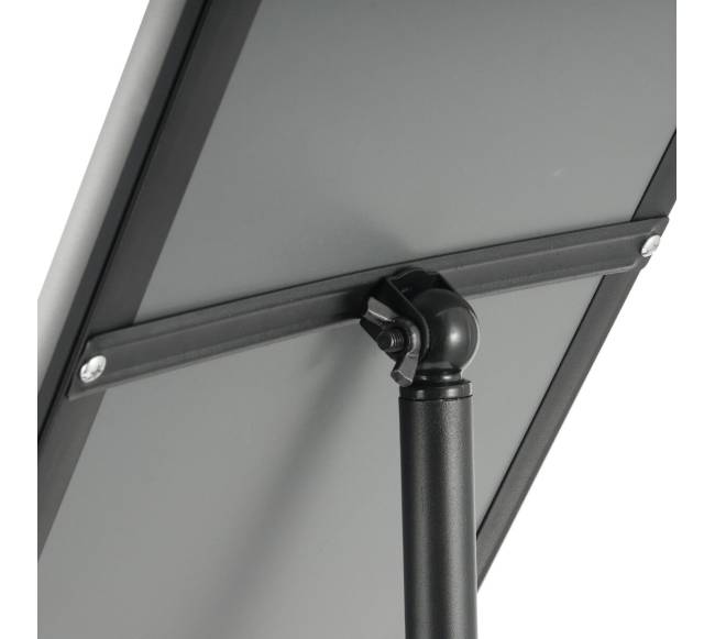 Juodas reguliuojamas stovimos iškabos laikiklis10