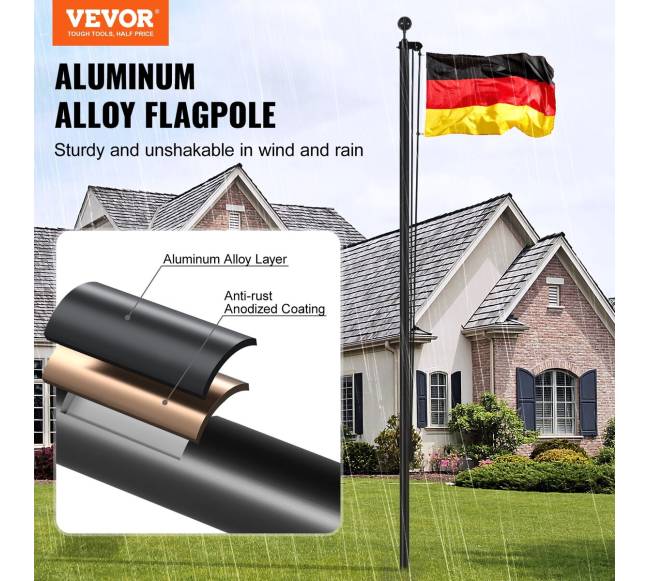 9 m vėliavos stiebas iš aliuminio lydinio1