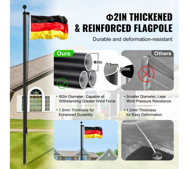 9 m vėliavos stiebas iš aliuminio lydinio2