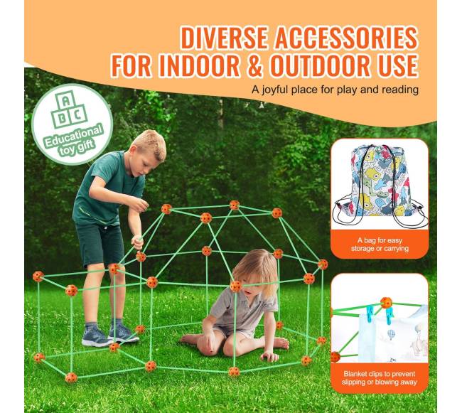 Vaikų palapinės statymo rinkinys švytinčia tamsoje5