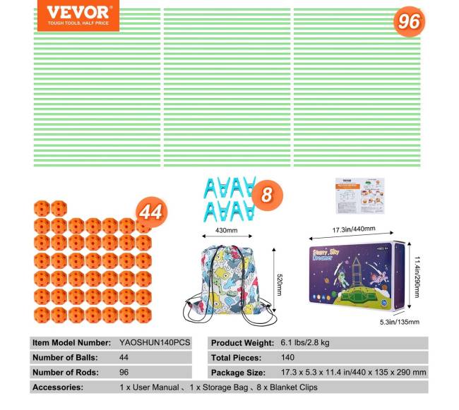 Vaikų palapinės statymo rinkinys švytinčia tamsoje6