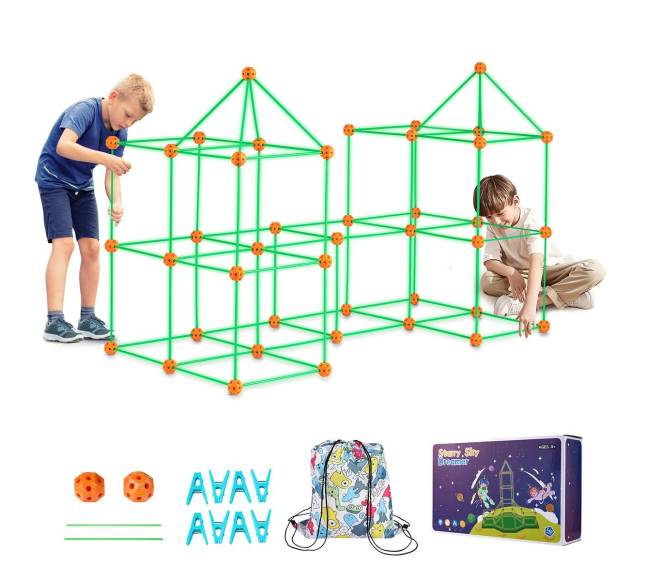 Vaikų palapinės statymo rinkinys švytinčia tamsoje8