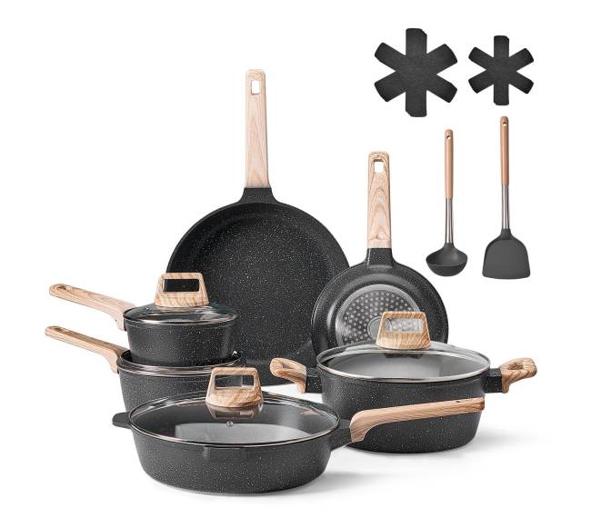 17 dalių granitinė virtuvės indų rinkinys0