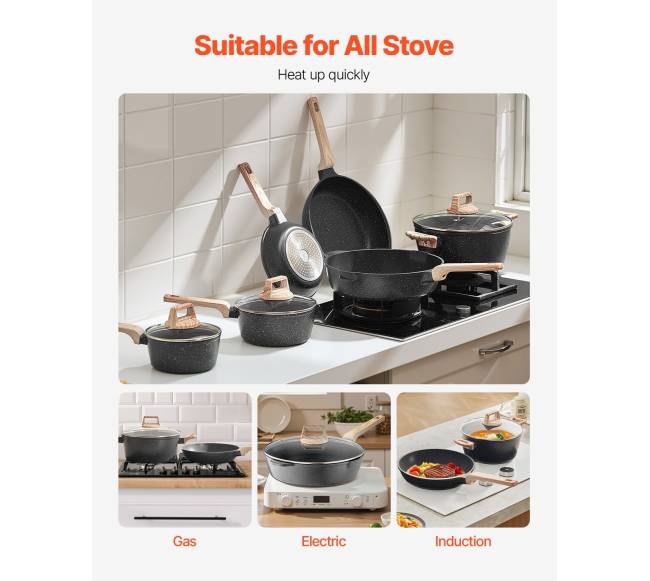 17 dalių granitinė virtuvės indų rinkinys5