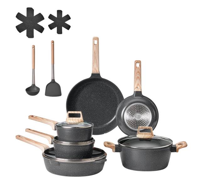 17 dalių granitinė virtuvės indų rinkinys8