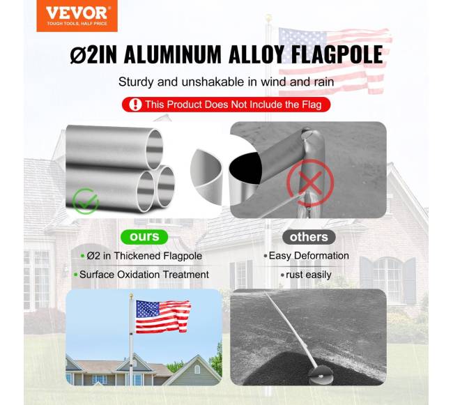 7.6 m teleskopinis vėliavos stiebas iš aliuminio1