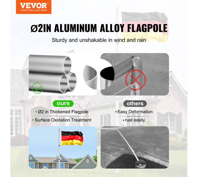 9 m teleskopinis vėliavos stiebas iš aliuminio1