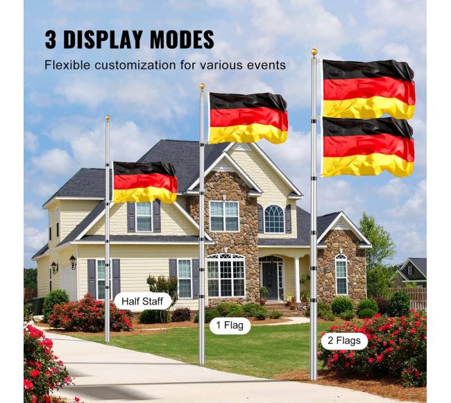 9 m teleskopinis vėliavos stiebas iš aliuminio3