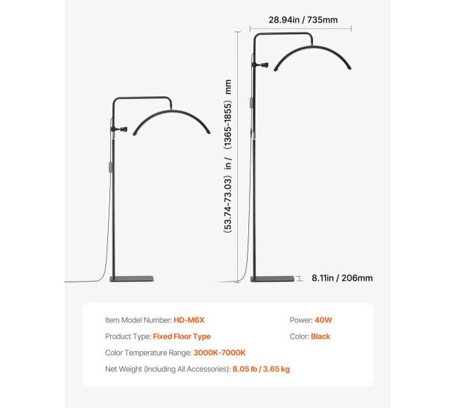 Estetinės pusmėnulio LED dimmable lempa6