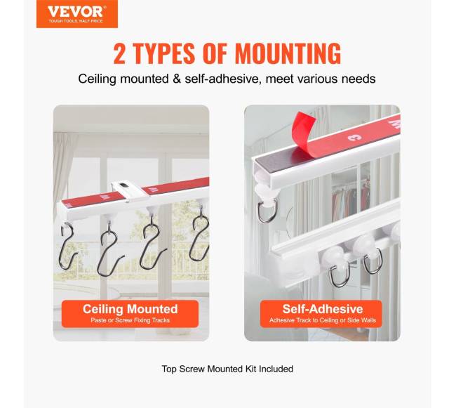 Lubų užuolaidų bėgių rinkinys 3 m klijai1