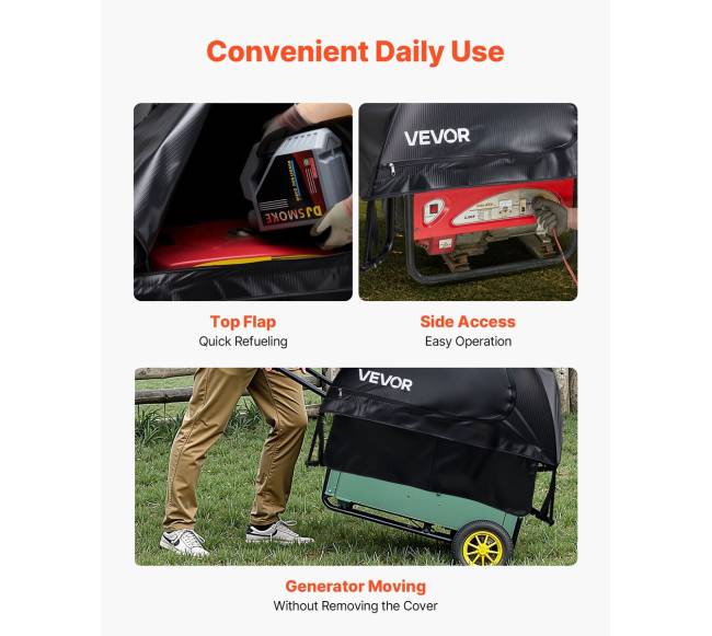 Universalus generatoriaus dangtelis 91x66x66 cm juodas4