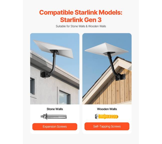 Starlink Gen 3 reguliuojamas sieninis laikiklis3