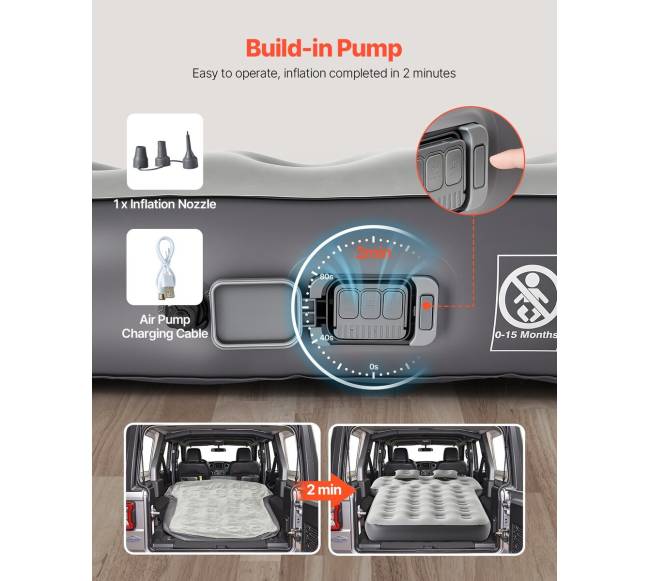 Automobilinė pripučiama čiužinių lova su pompa4