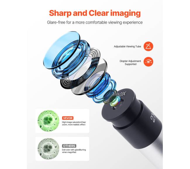 Profesionalus monokulinis mikroskopas 40-2000X3