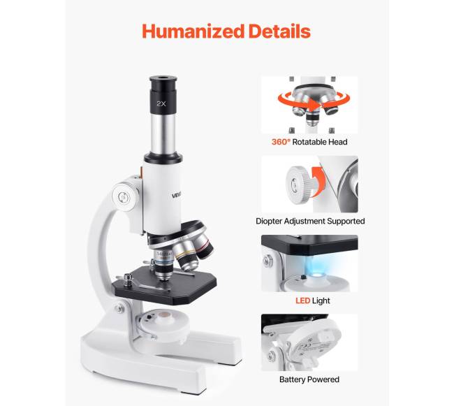 Profesionalus monokulinis mikroskopas 40-2000X4